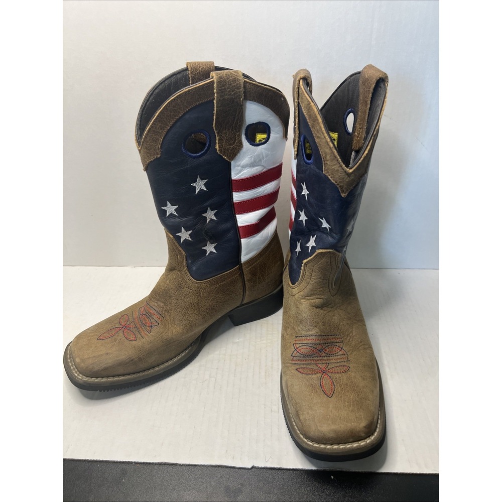 JB Dillon Reserve American Flag Cowboy Western Youth's Boots Size 4Y
